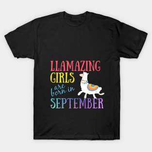 Llama Llamazing Girls Are Born In September T-Shirt